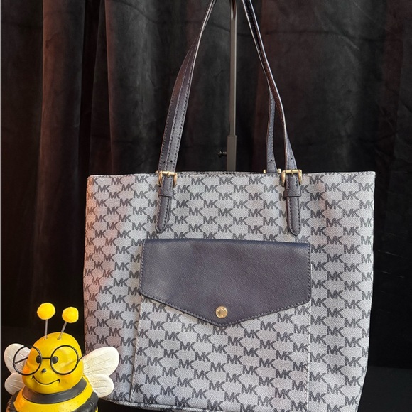 Michael Kors Blue & Gray Signature Logo Tote Bag - Picture 1 of 13